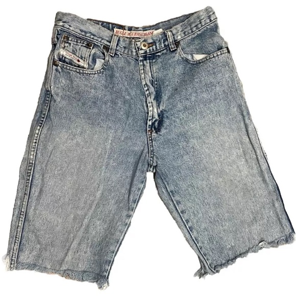 Vintage Bugle Boy Jean Cut Off Shorts Jorts Mens 32 Light Wash - Picture 1 of 12